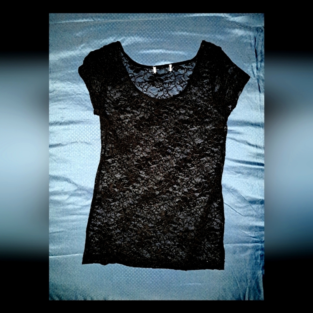 Black lace blouse